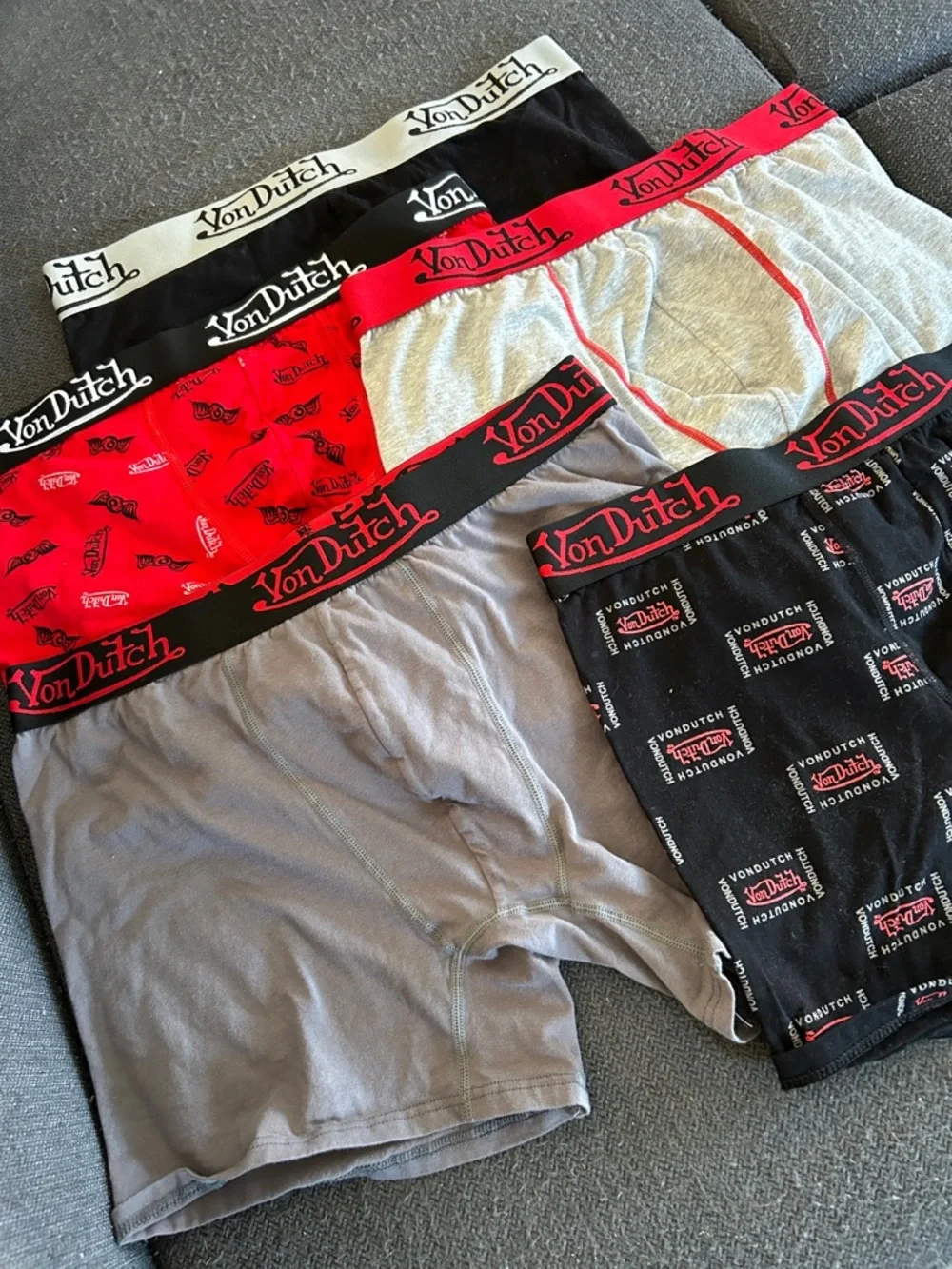 Von Dutch Men’s Boxer Briefs in Red, Black, Gray - Picture 3 of 5